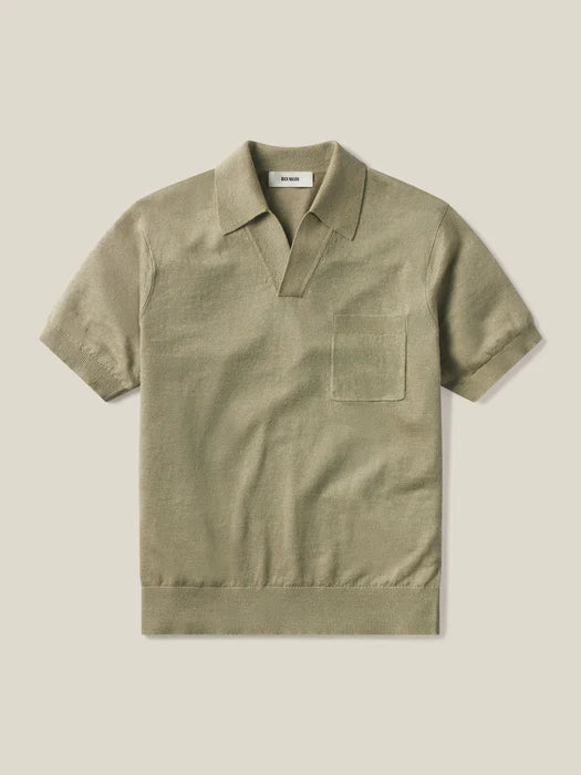 BUCK MASON ITALIAN SLUB LINEN SHORT SLEEVE IN FARRO in FARRO — main product view