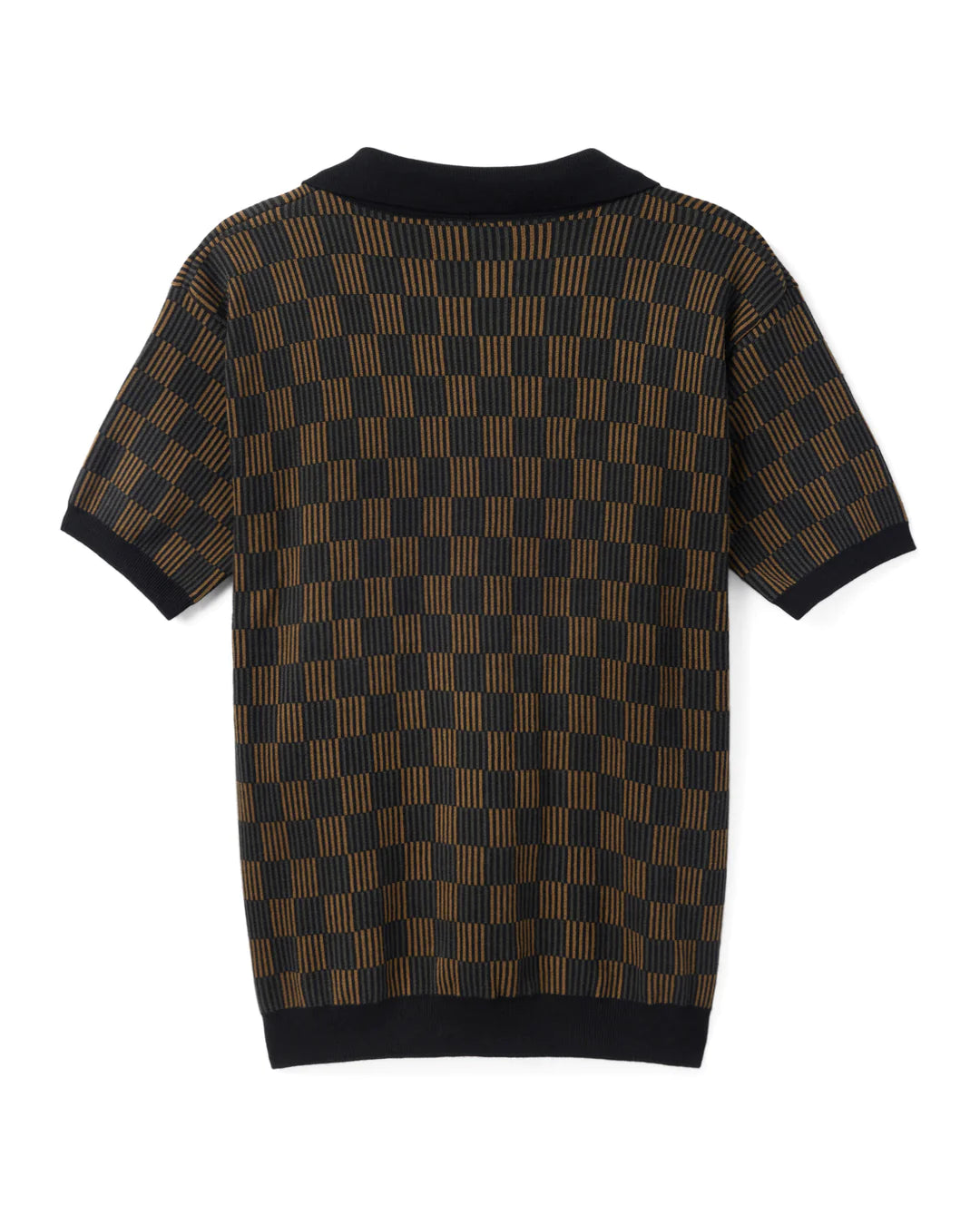 DANDY DEL MAR THE SEBASTIAN KNIT POLO SHIRT IN ONYX in ONYX — view 2