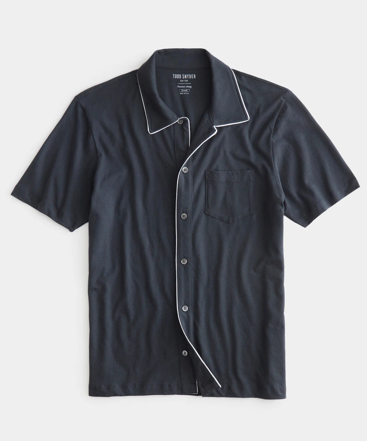 Todd Snyder - TODD SNYDER MONTAUK TIPPED FULL PLACKET POLO IN RAILINGS - Rent With Thred