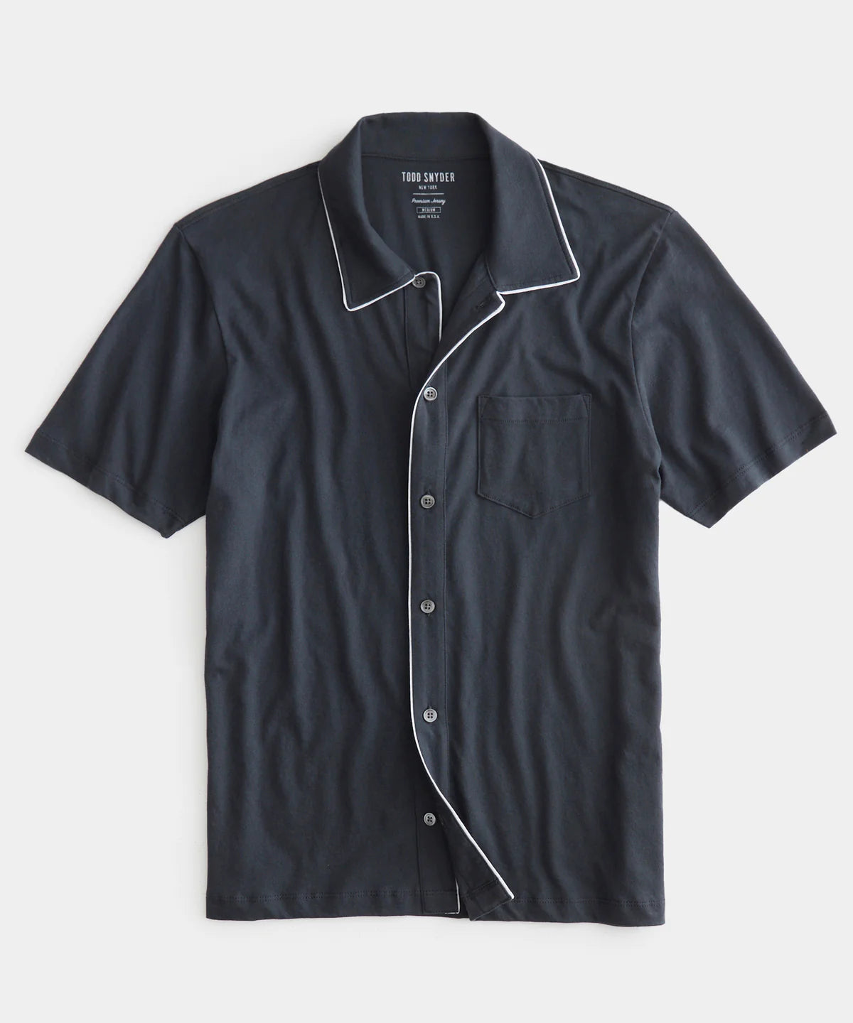 TODD SNYDER MONTAUK TIPPED FULL PLACKET POLO IN RAILINGS in RAILINGS — main product view