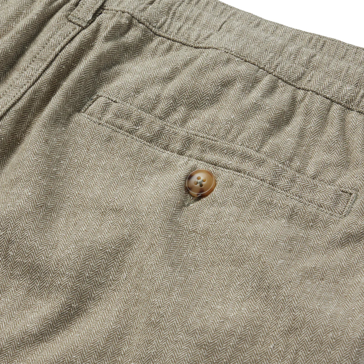 TAYLOR STITCH EASY SHORT IN OLIVE HERRINGBONE in OLIVE HERRINGBONE — view 4