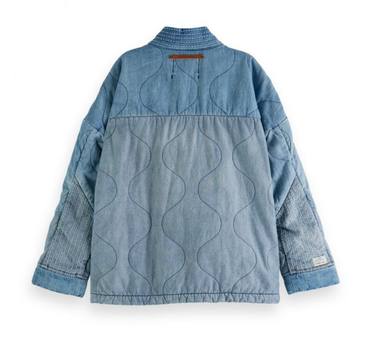 SCOTCH & SODA QUILTED DENIM KIMONO JACKET in See product description — view 3