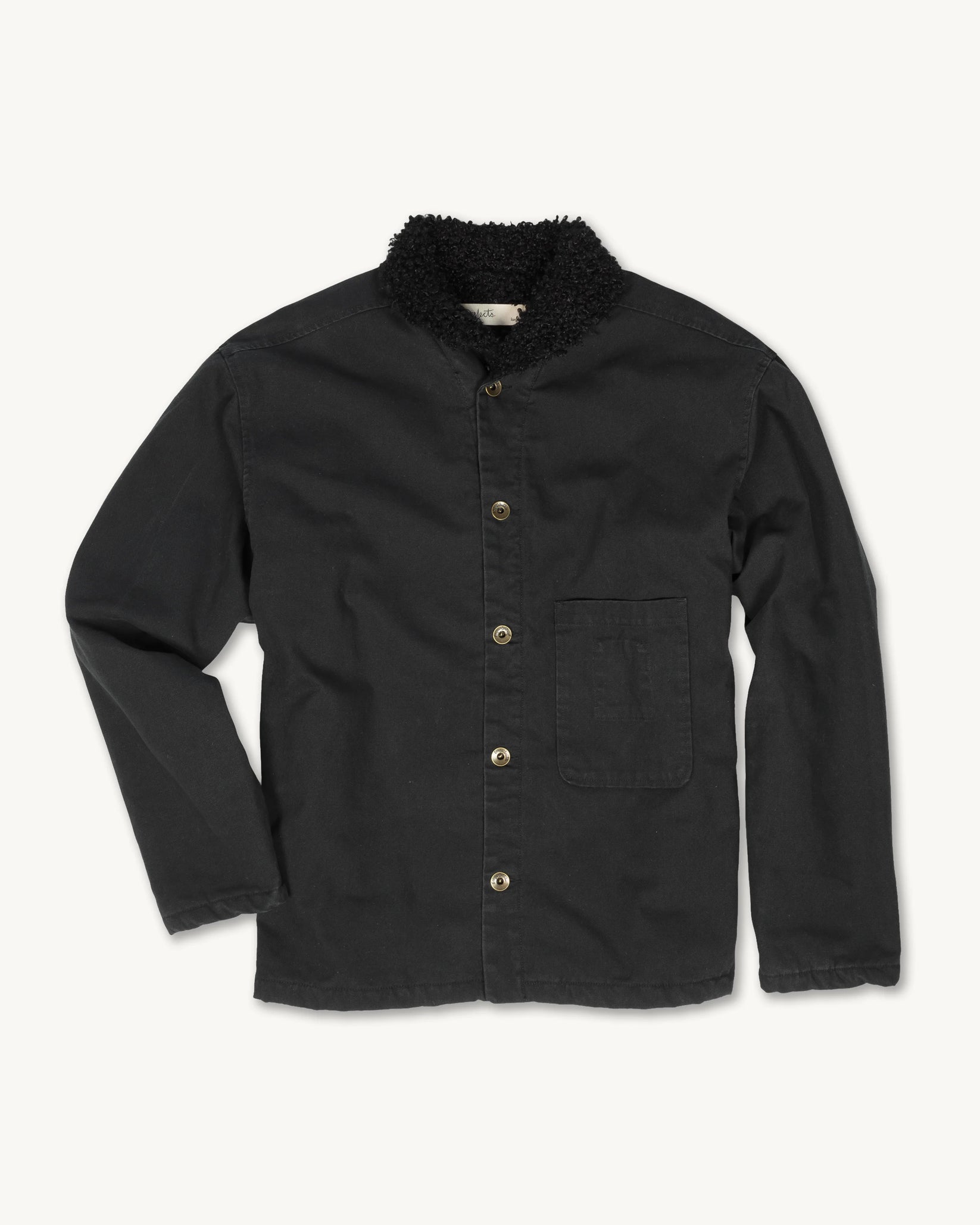 IMPERFECTS SHERPA SHEPHERDS JACKET IN OBSIDIAN CANVAS in OBSIDIAN CANVAS — main product view