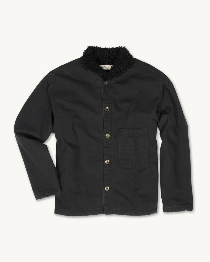 IMPERFECTS SHERPA SHEPHERDS JACKET IN OBSIDIAN CANVAS