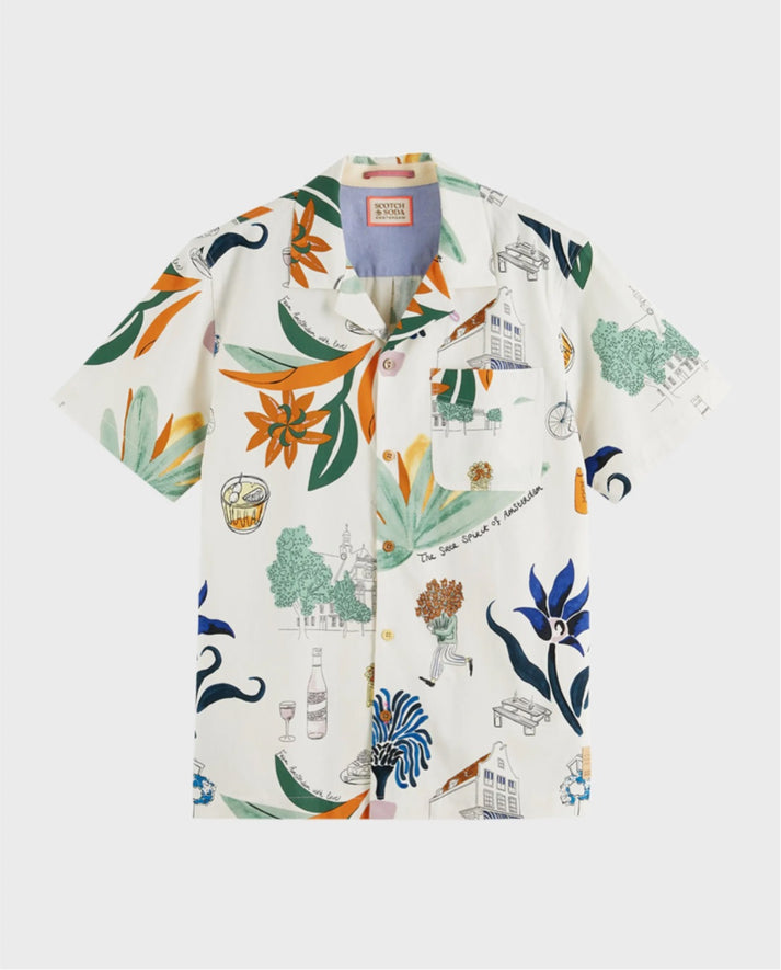 SCOTCH & SODA MEN’S ALL OVER PRINT CAMP SHIRT