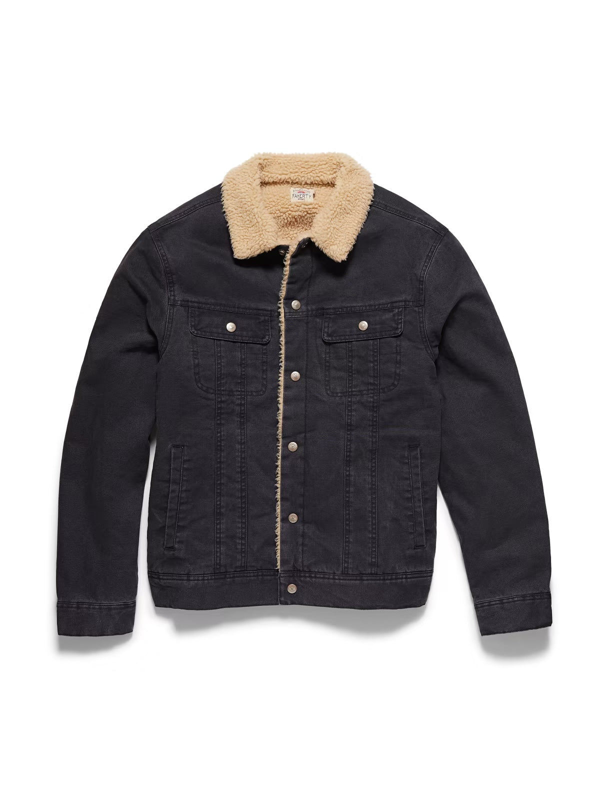 FAHERTY TIMBERLINE FLEECE TRUCKER IN WASHED BLACK in WASHED BLACK — main product view