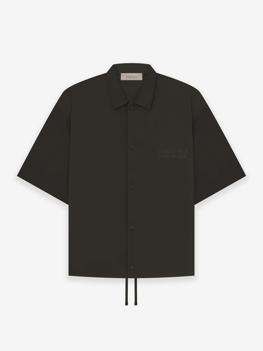 FEAR OF GOD - FEAR OF GOD SHORT SLEEVE NYLON SHIRT IN OFF BLACK - Rent With Thred