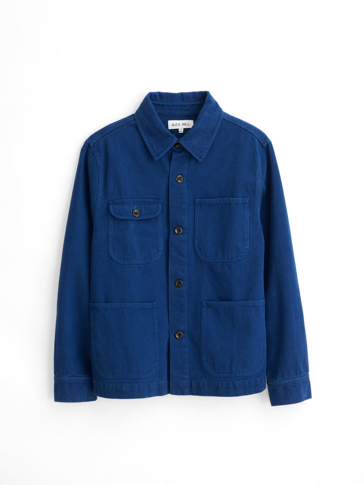 Alex Mill - ALEX MILL GARMENT DYED WORK JACKET IN RECYCLED DENIM IN FRENCH NAVY - Rent With Thred