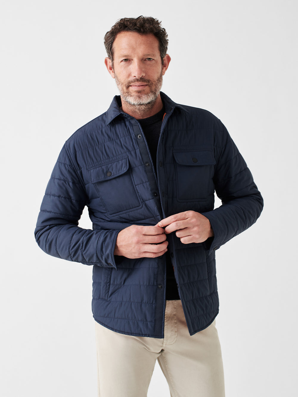 Faherty - FAHERTY ATMOSPHERE SHIRT JACKET IN NAVY - Rent With Thred