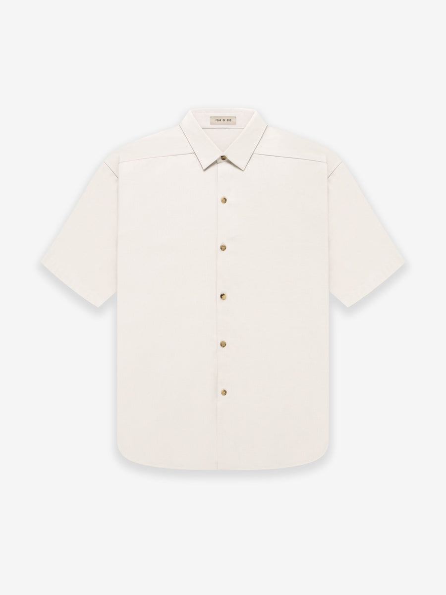 FEAR OF GOD - FEAR OF GOD ETERNAL SHORT SLEEVE BUTTON FRONT SHIRT IN CREAM - Rent With Thred