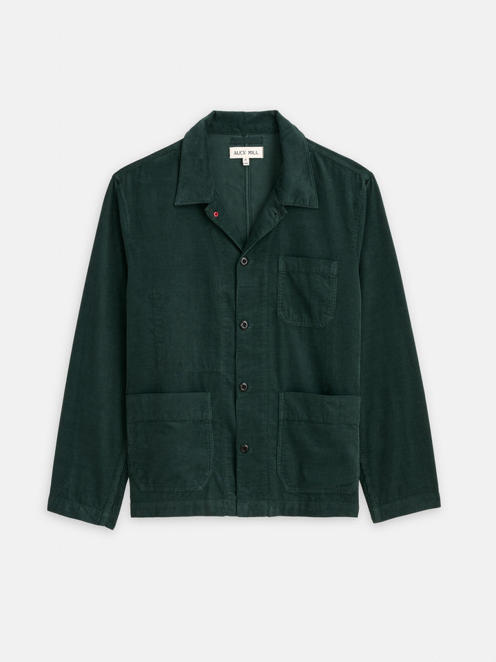 Alex Mill - ALEX MILL WORK JACKET IN FINE WALE CORDUROY IN DARK SPRUCE - Rent With Thred