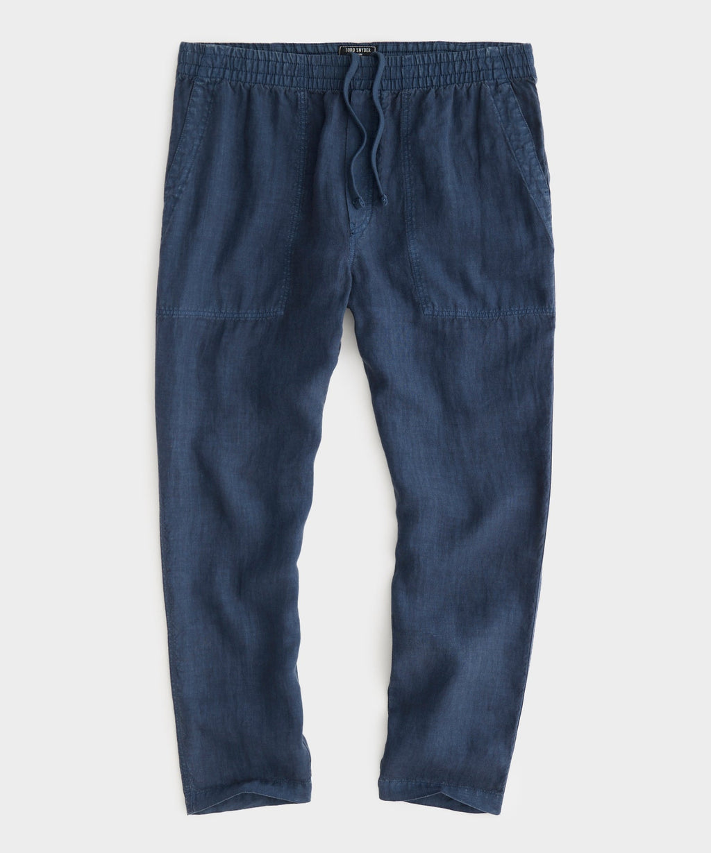 Todd Snyder Linen Beach Pant in Navy Batik | Thred Men's Clothing Rental  Subscription, image size:1024x1229