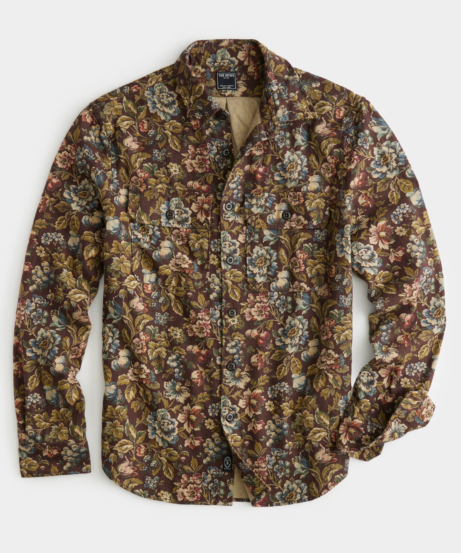 Todd Snyder - TODD SNYDER TWO POCKET OVERSHIRT IN BURGUNDY FLORAL - Rent With Thred