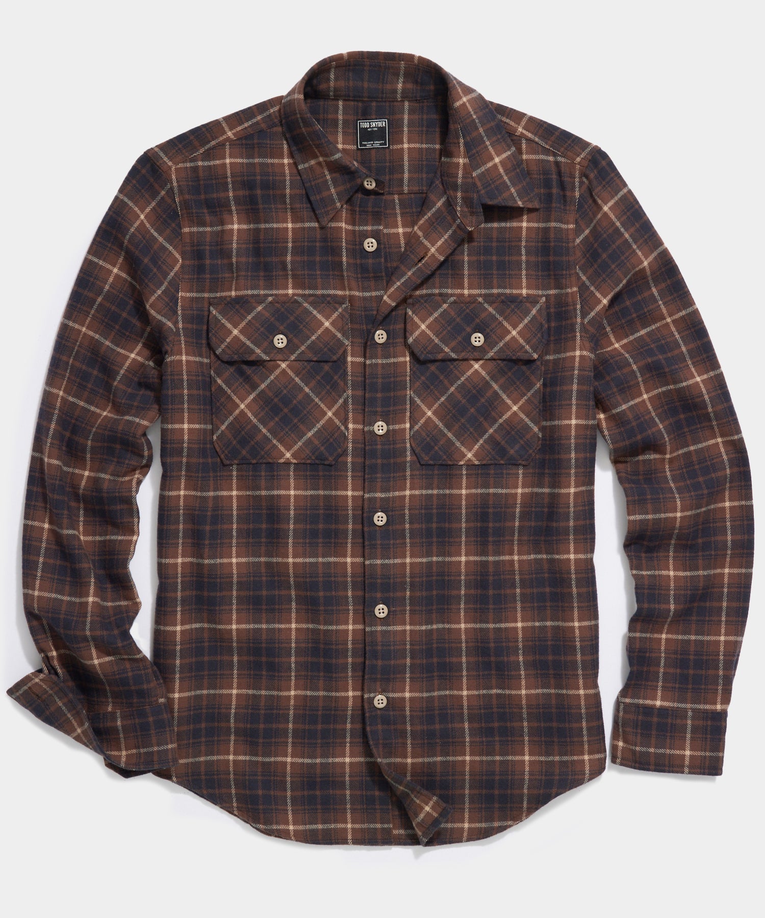 Todd Snyder - TODD SNYDER ALASKAN CHAMOIS SHIRT IN BROWN MULTI-CHECK - Rent With Thred