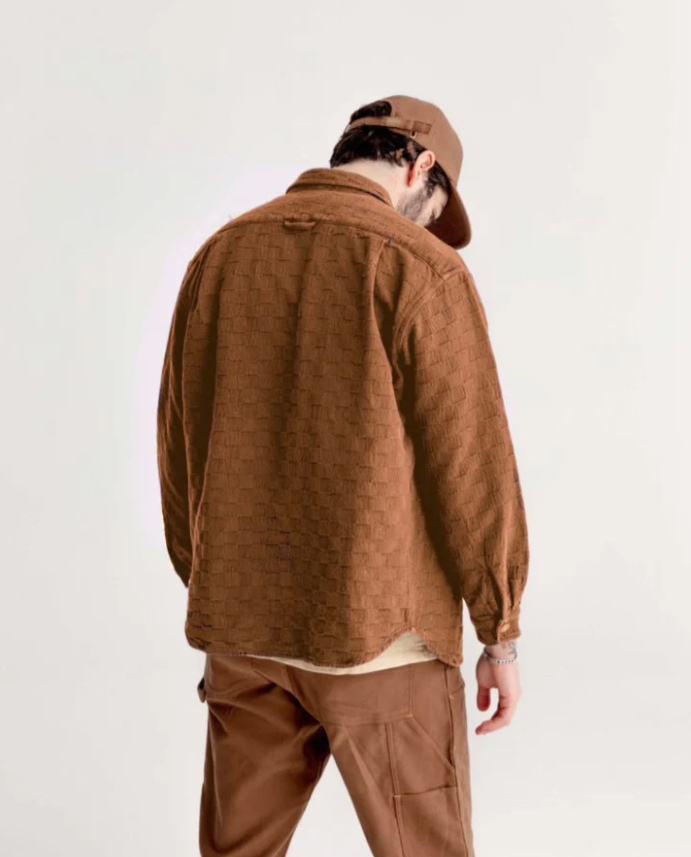 General Admission - GENERAL ADMISSION CHECKER OVERSHIRT IN PUMPKIN - Rent With Thred