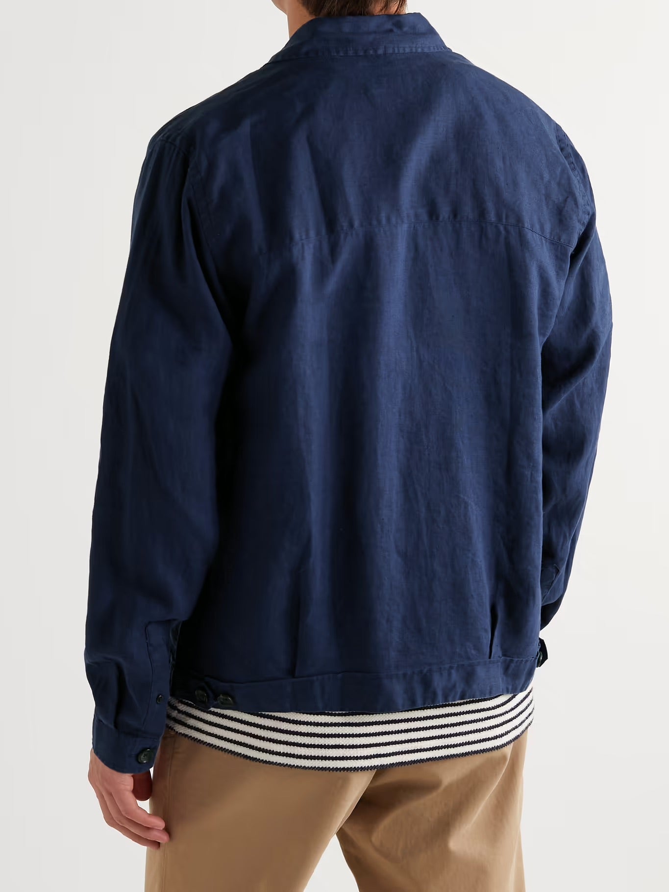 Oliver Spencer - OLIVER SPENCER MILFORD LINEN SHIRT/JACKET IN NAVY - Rent With Thred