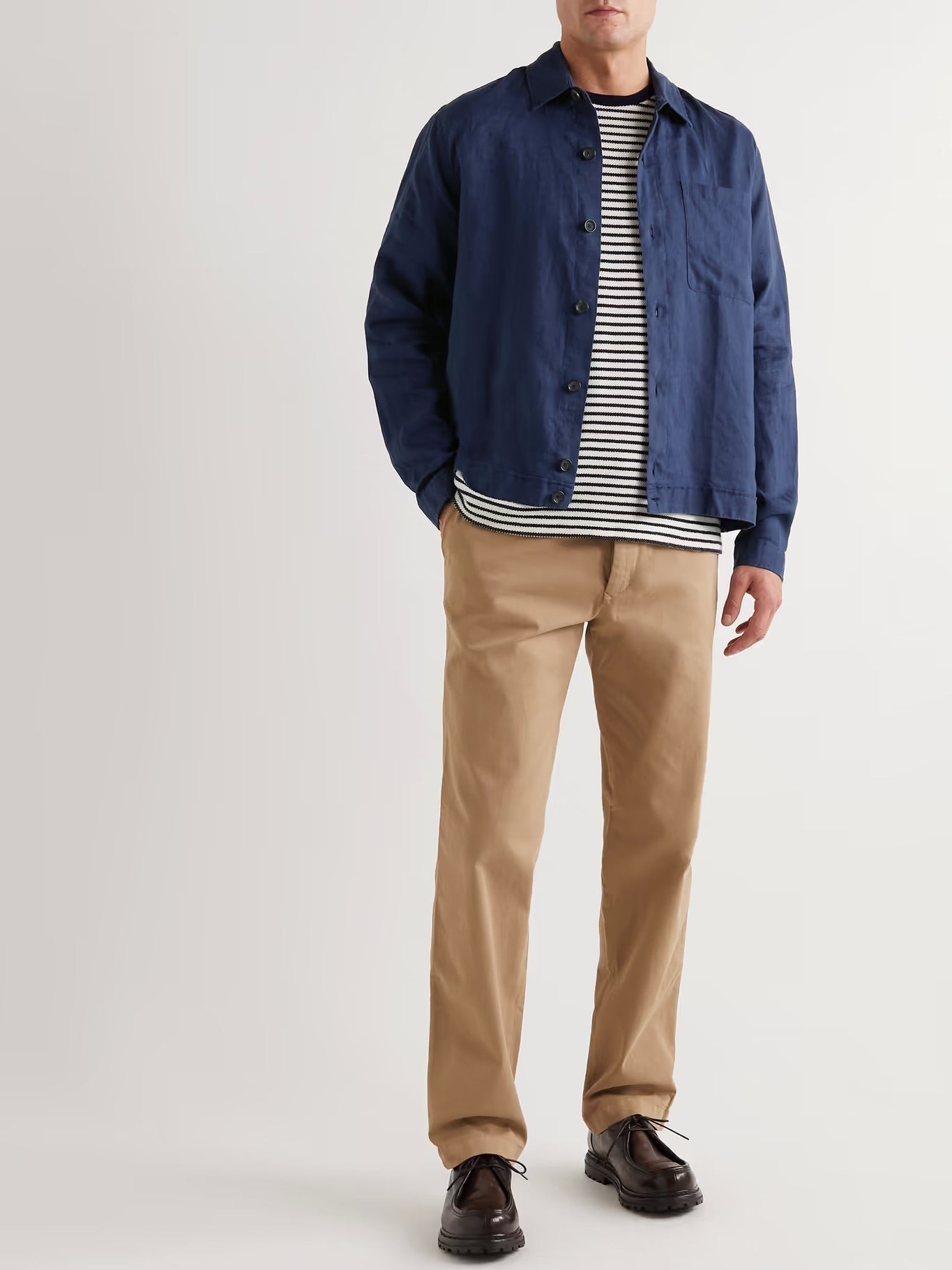 Oliver Spencer - OLIVER SPENCER MILFORD LINEN SHIRT/JACKET IN NAVY - Rent With Thred