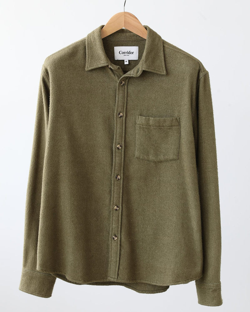 Corridor - CORRIDOR RECYCLED FLANNEL IN OLIVE - Rent With Thred
