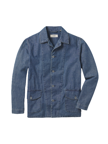 Buck Mason - BUCK MASON CANVAS WORK JACKET IN LIGHT WASH INDIGO - Rent With Thred