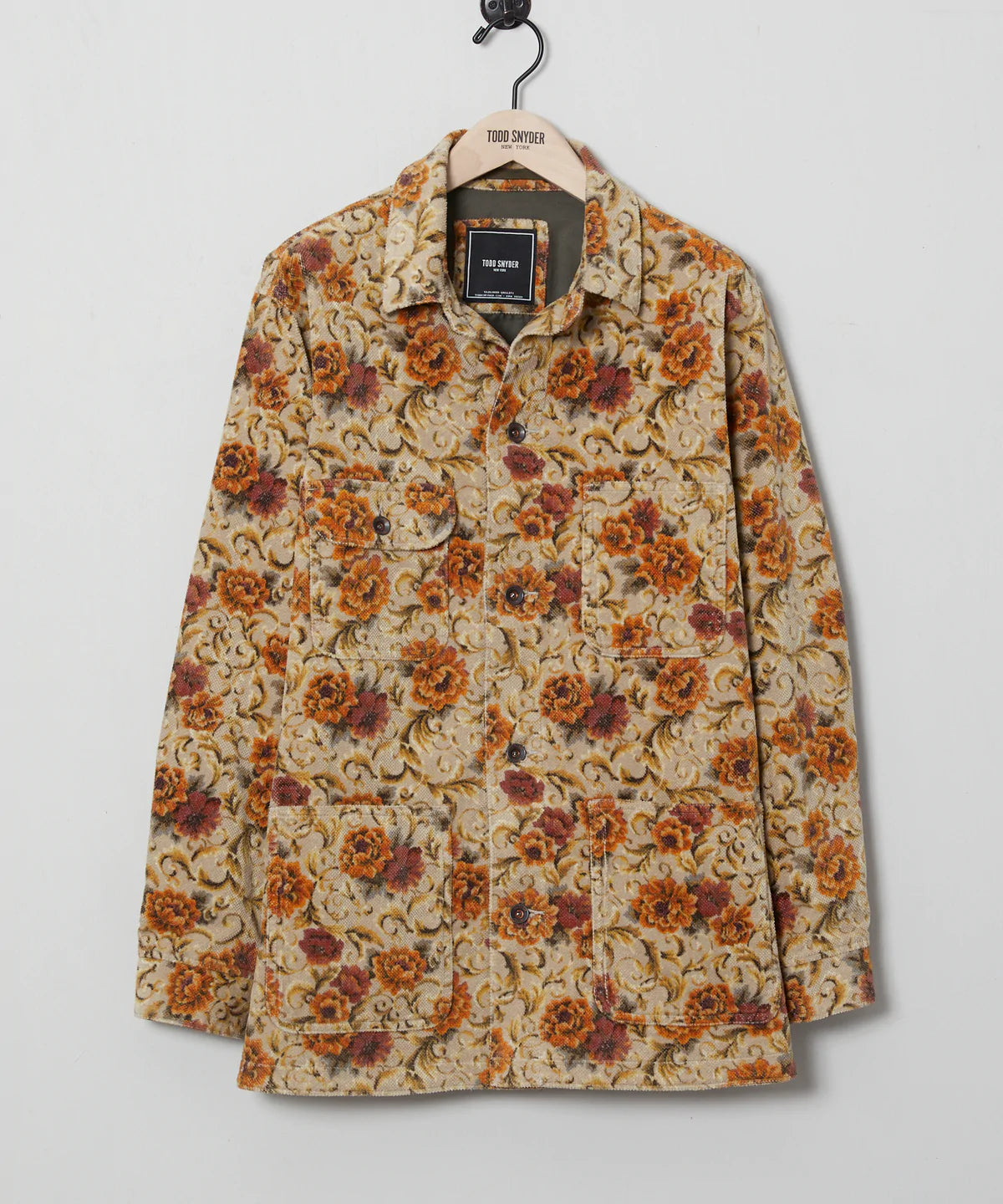 Todd Snyder - TODD SNYDER JAPANESE CORDUROY BARN JACKET IN CREAM FLORAL - Rent With Thred