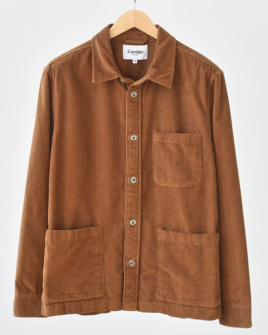 Corridor - CORRIDOR CORDUROY OVERSHIRT IN TOBACCO - Rent With Thred