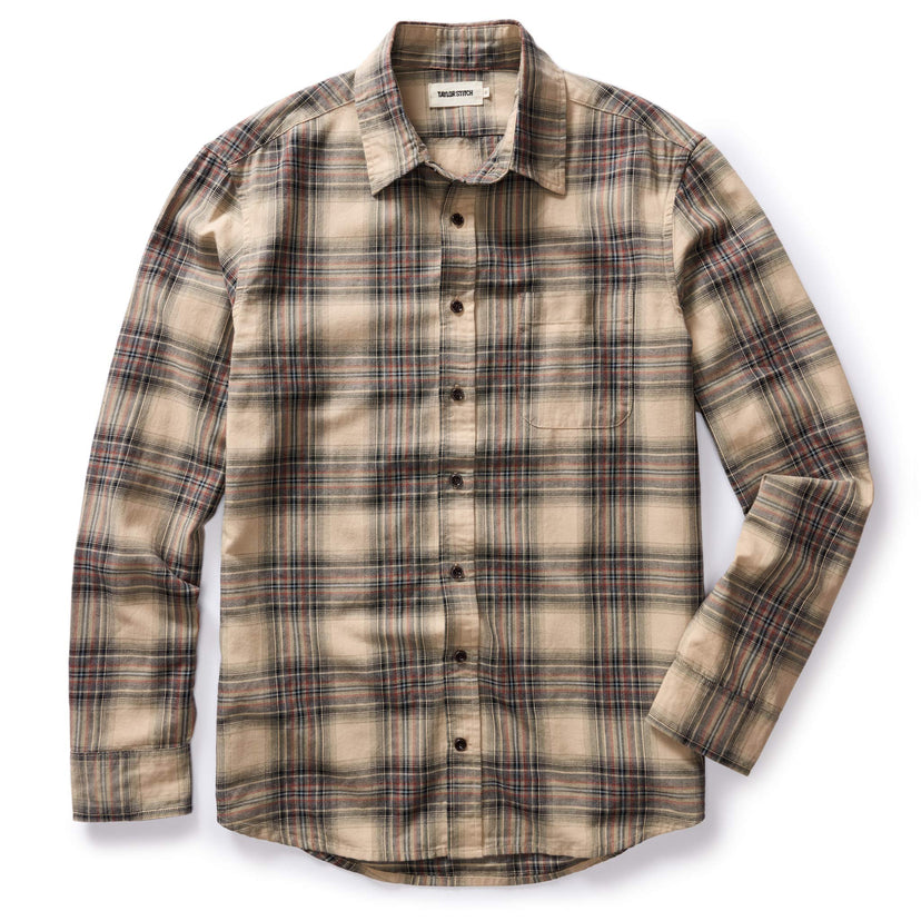 Taylor Stitch - TAYLOR STITCH THE CALIFORNIA IN DUNE PLAID BRUSHED COTTON TWILL - Rent With Thred